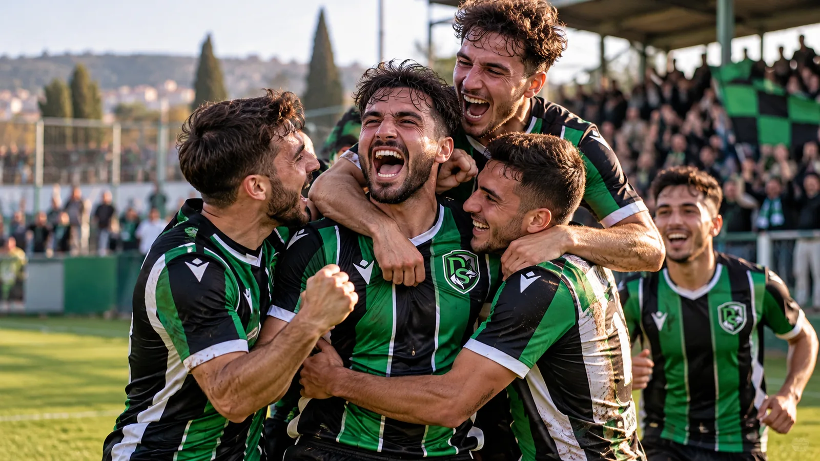 Doburca Spor Kulübü takım ruhunu temsil eden gol sevinci görseli